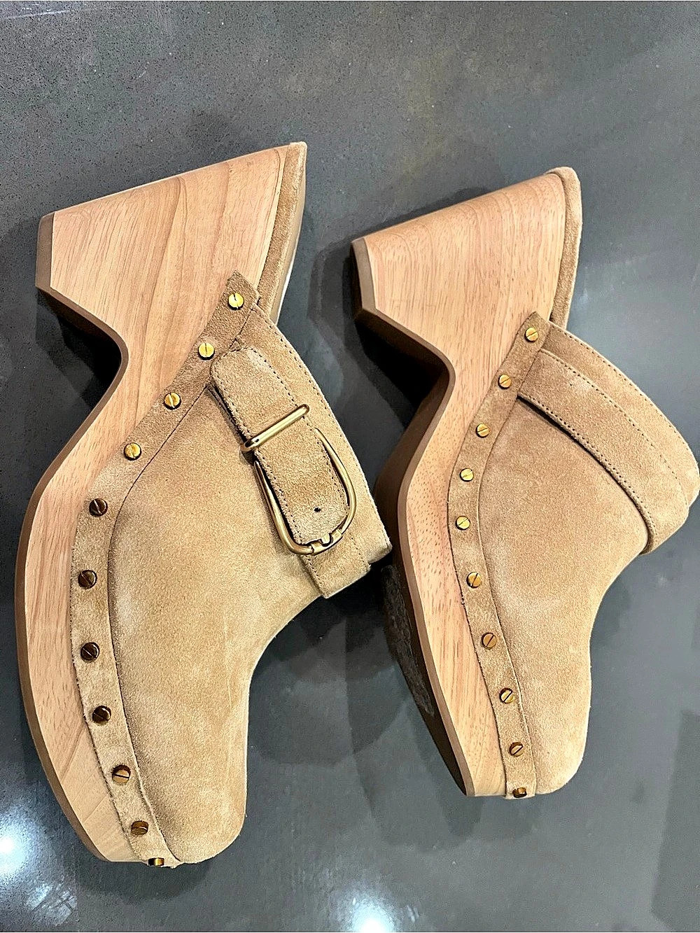 Veronica Beard Halifax Clog Sandal Suede Mules Brown